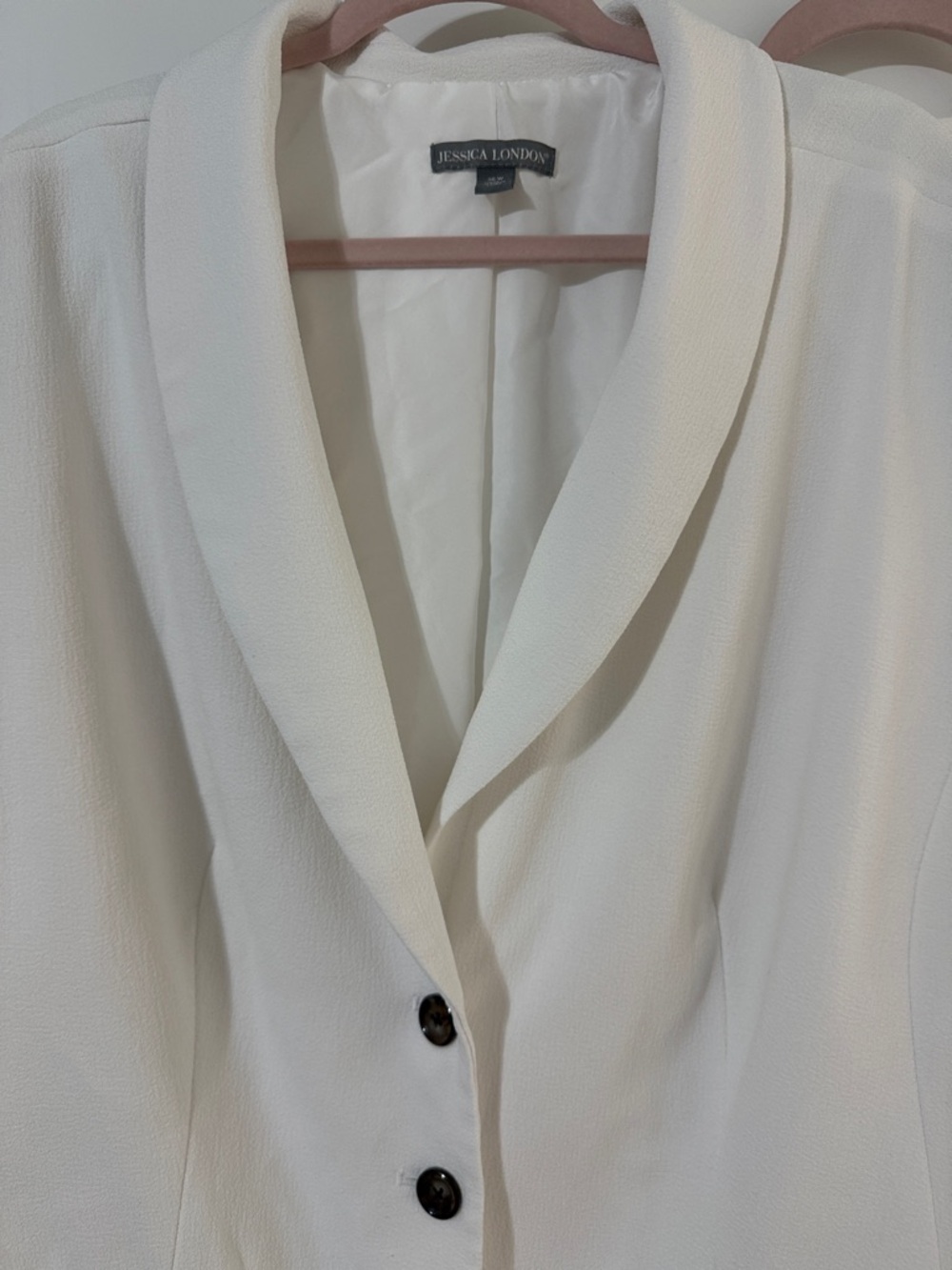 Jessica London Cream Two-Piece Pantsuit Jacket & Trousers - Picture 5 of 13